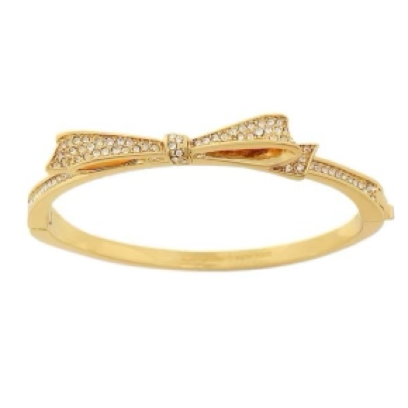 KATE SPADE • Gold Crystal Love Notes Bangle Bracelet - Picture 4 of 7